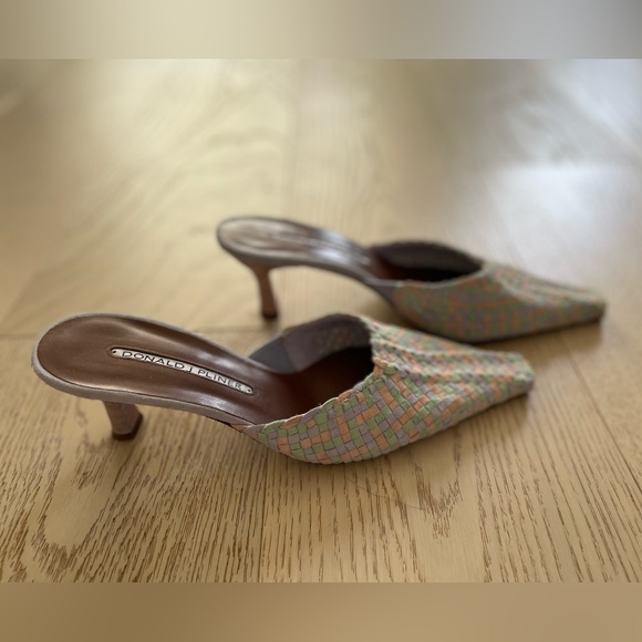 Donald J Pliner Pastel Suede Weave Mules - Picture 4 of 6